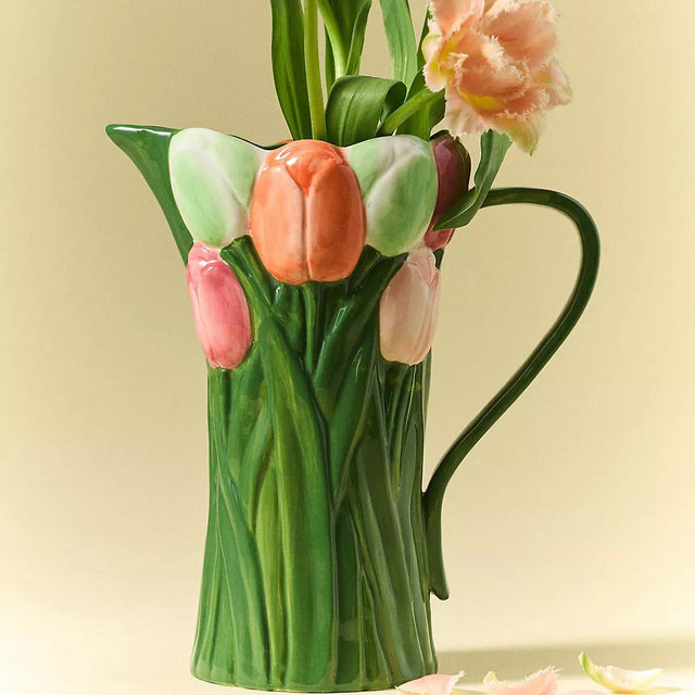 Louise Stoneware Pitcher - Multi Floral, One Size