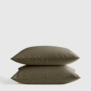 Organic Brushed Cotton Sham Set in Dusty Olive