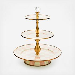 Rosy Check Enamel 3-Tier Sweet Stand