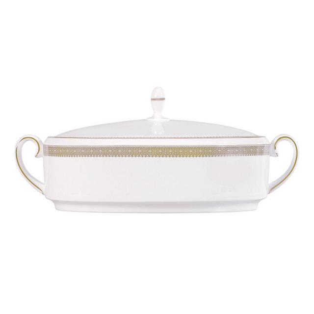 Vera Wang Wedgwood Lace Gold Covered Vegetable