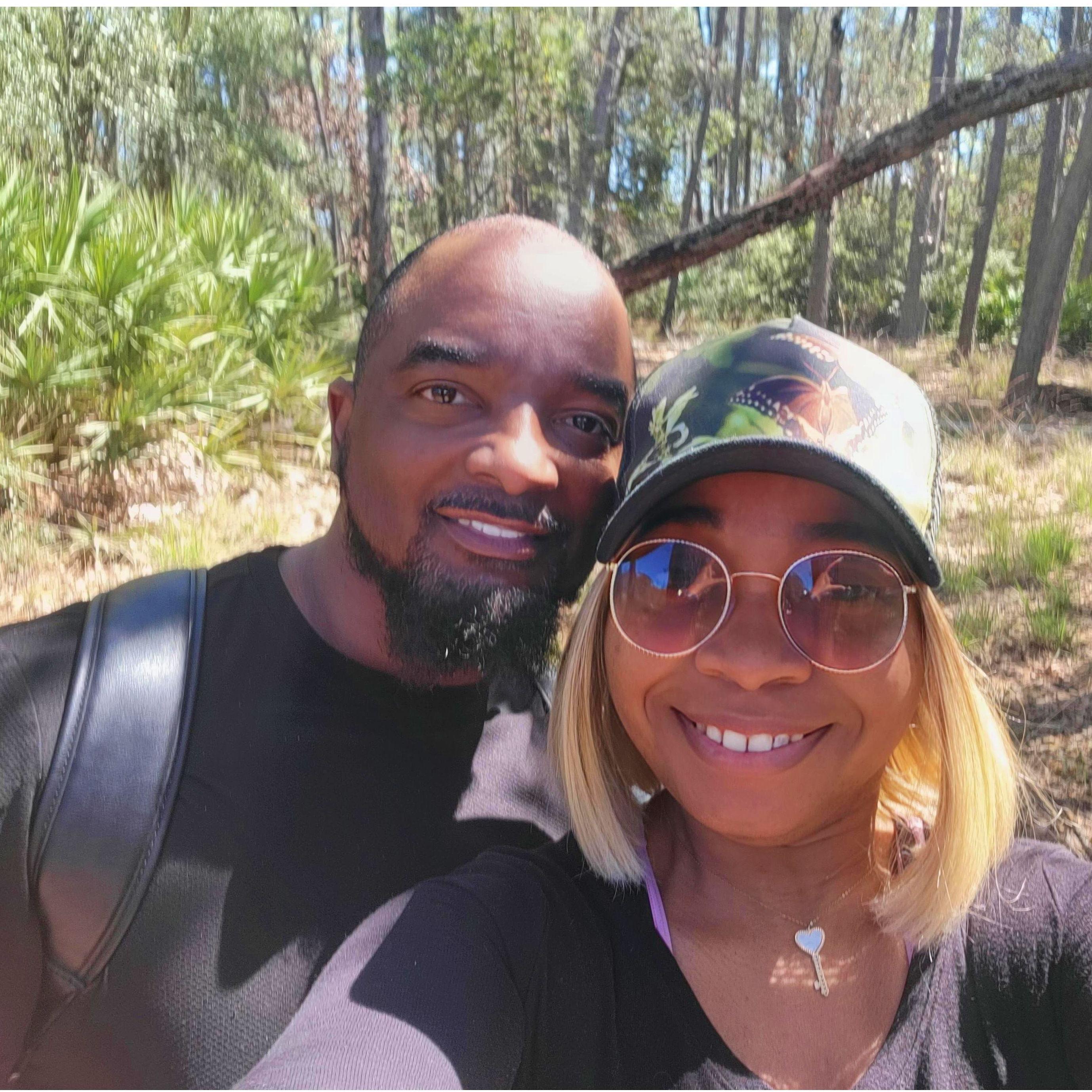 This picture was taken while hiking in Savannah, GA. We accidentally deviated from the trail and got sidetracked talking.