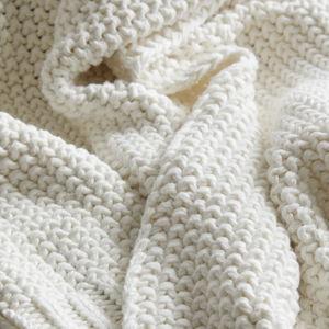 Quince Cotton Fisherman Throw (Ivory)