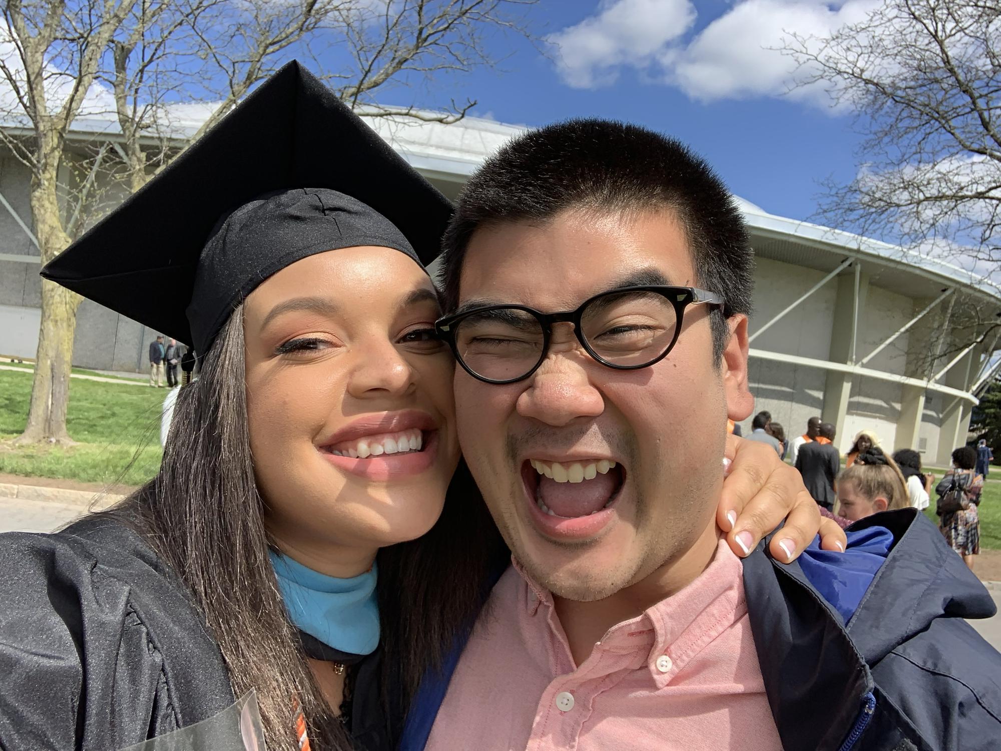 Dan made it home from Panama just in time to see Tay walk the stage for her master's!