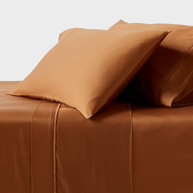 Queen 320 Thread Count Cool TENCEL® Lyocell Sheet Set Caramel - Threshold™