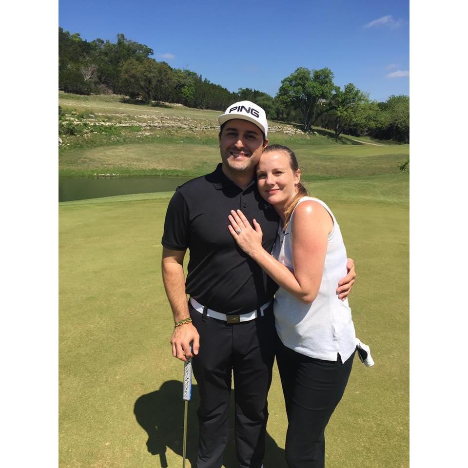 After our engagement, we went on a little golf outing.