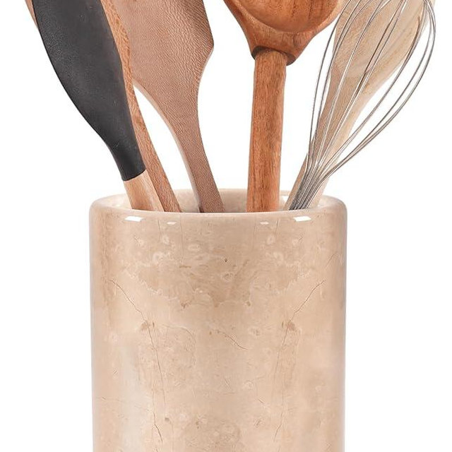 Radicaln Marble Utensil Holder 6.5" Inches Verona Handmade Kitchen Utensil Holder For Kitchen Accerssories Modern Spoon Holder, Cooking Utensils Set