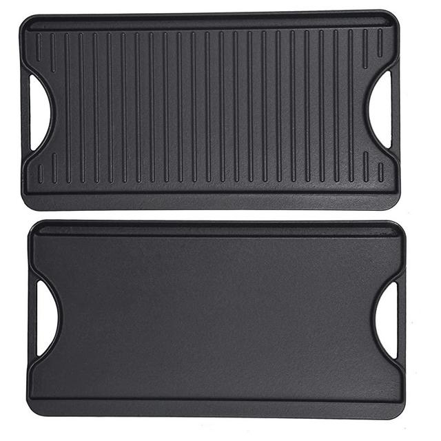 GasSaf Cast Iron Reversible Griddle with Handles, 20 Inch x 10.5 Inch Big Grill Pan for Stovetop
