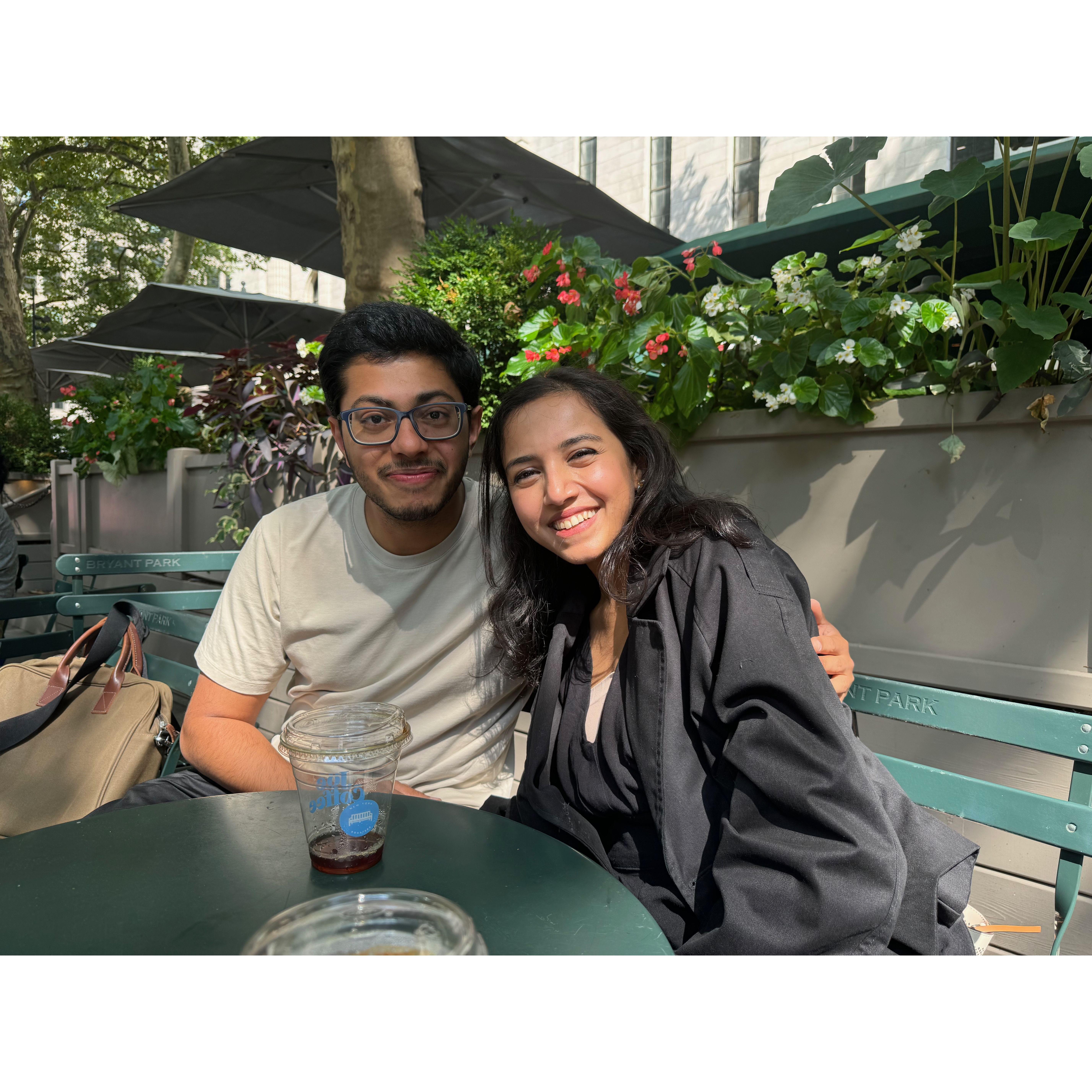 Bryant Park - our safe zone. PC: Ayesha Kang :)