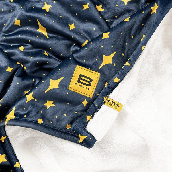 Sherpa Stretch™ Blanket (Navy Stars Pattern)