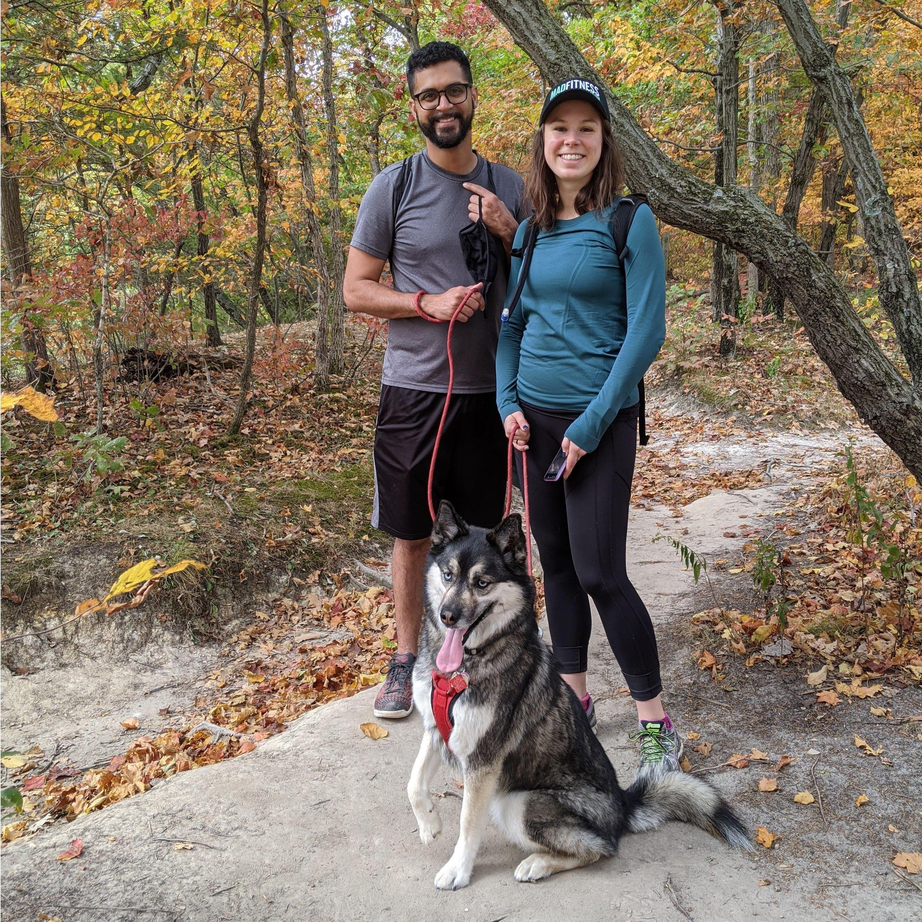 Hiking with Meghan's family and dogs during a quick weekend in IL