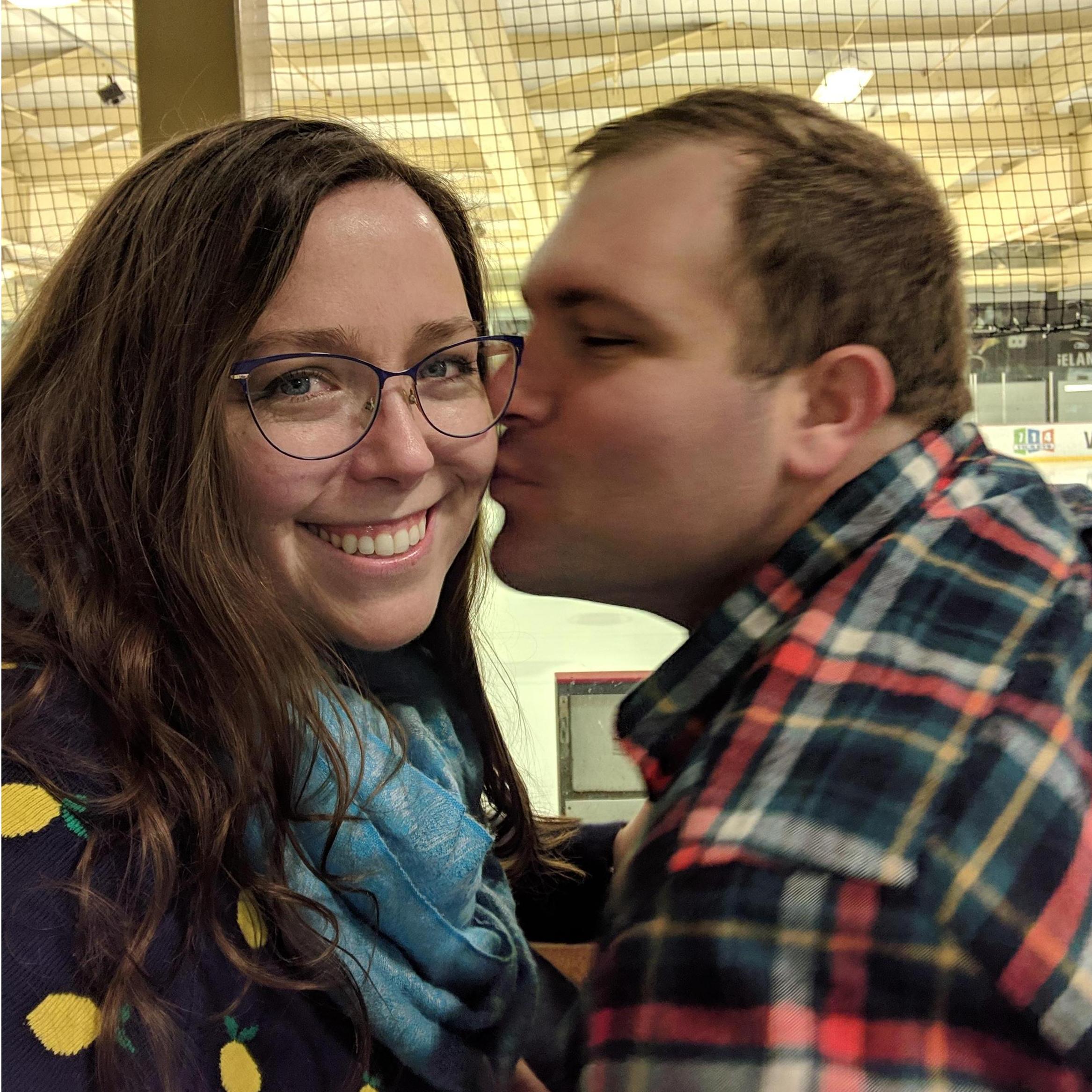 After ice skating near our first home together, February 2019