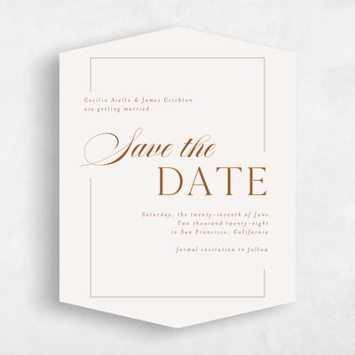 Beige Diamond Wedding Save the Date - Carulas Portrait