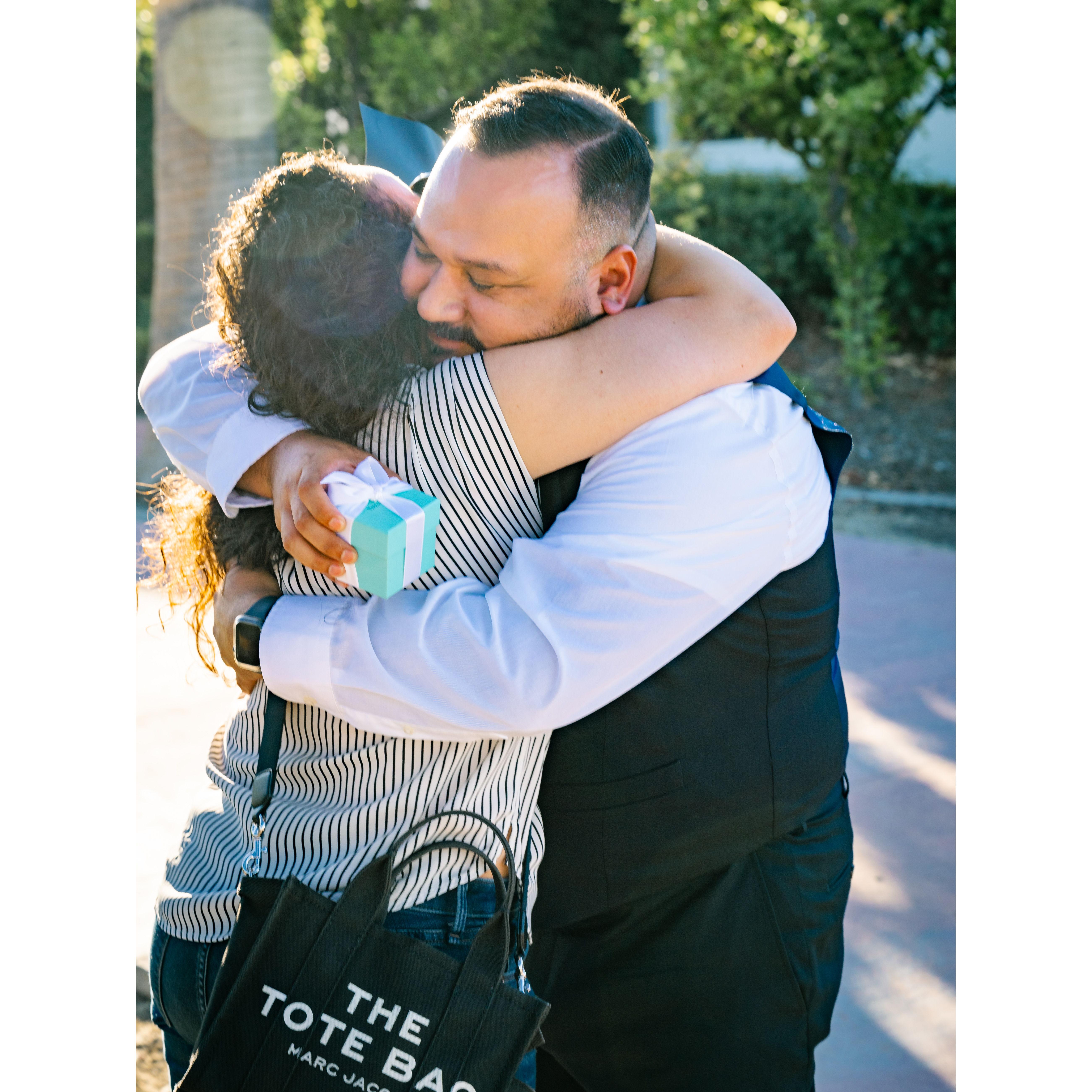 This was right after I said, "Yes!".