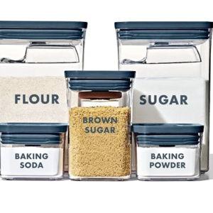 8-Piece Prelabeled Baking POP Container Set – Storm Blue