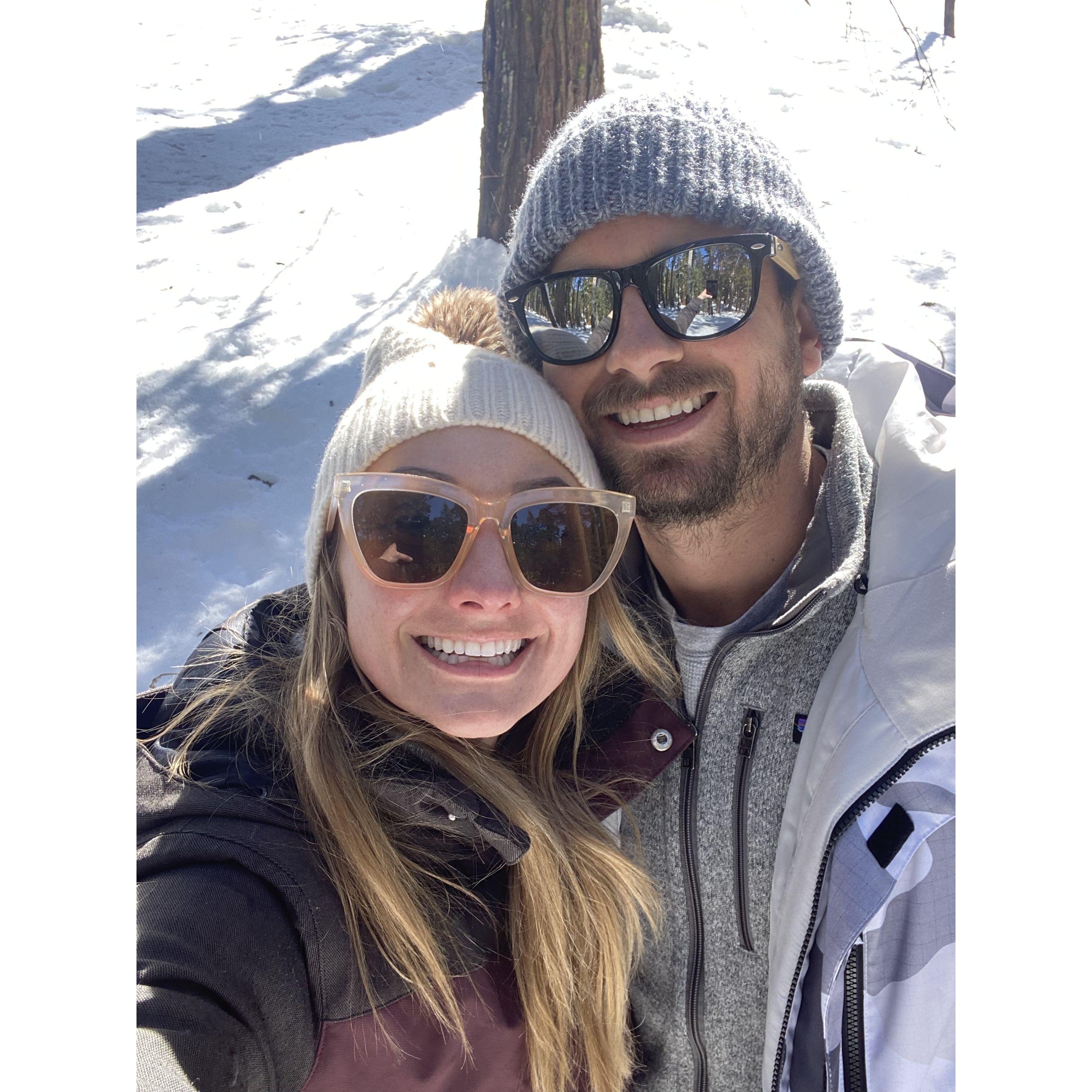 Snow trip to Arnold after a huge snow storm! We learned how-to put-on chains while stuck next to a frozen lake. First disaster after getting engaged. Still one of the best trips we have had.
