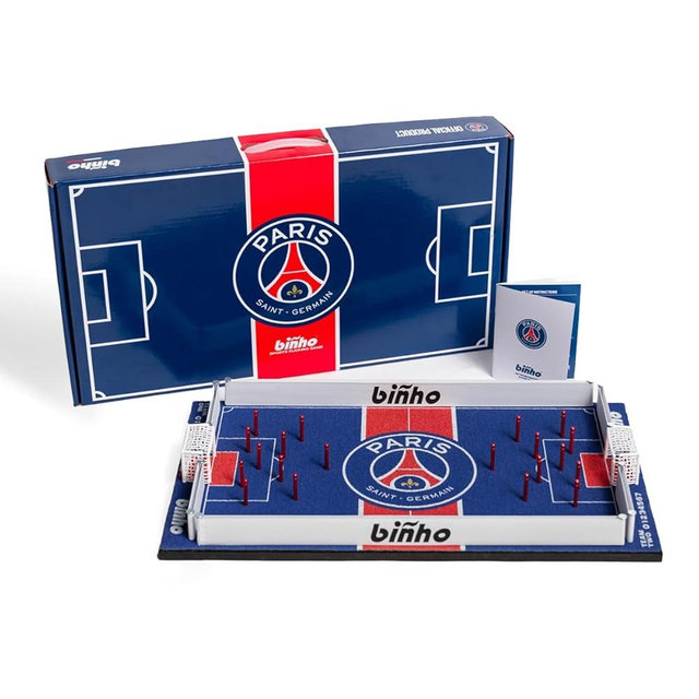 Binho Board Classic Board Game Paris Saint-Germain Edition - 2-Player Fast-Paced Finger Flicker Pinball Family Board Games - Portable Tabletop Sports Game Set for Any Occasion
