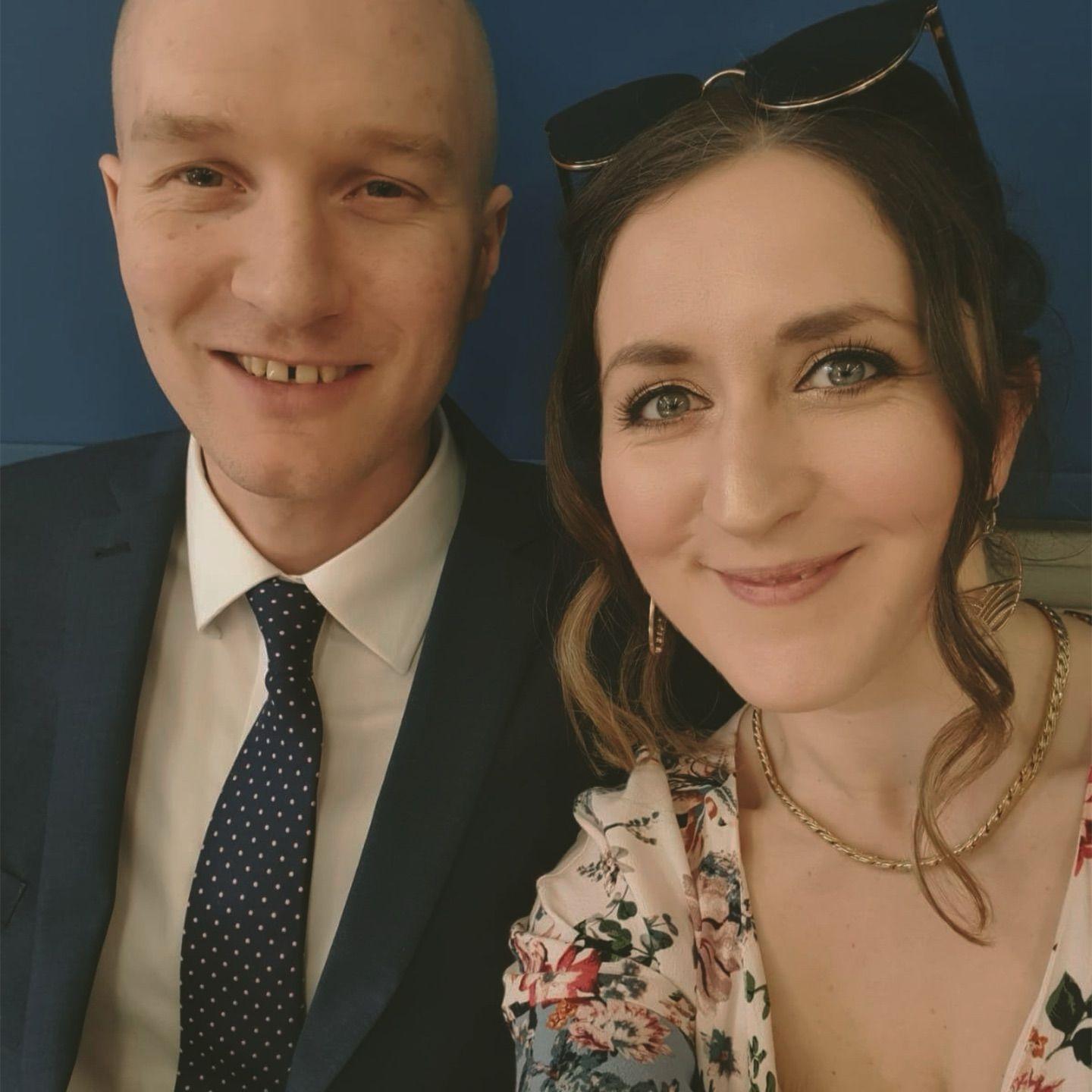 A selfie of the beautiful married couple Flick & Mike.