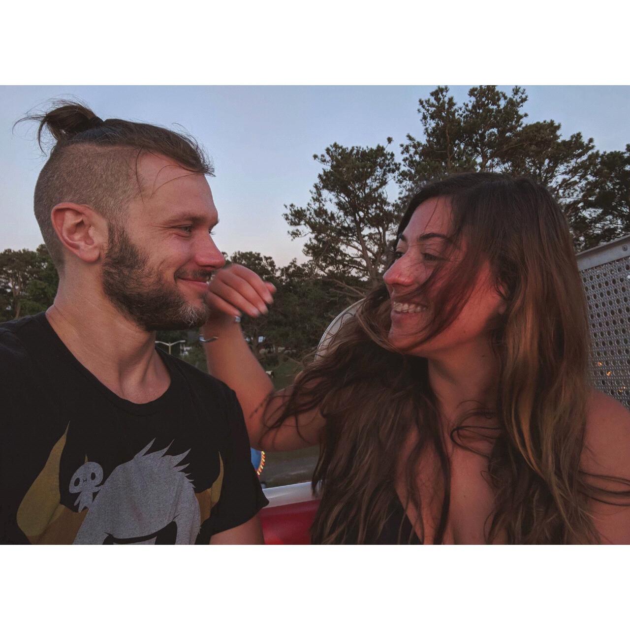He made me ride the Ferris wheel specifically so we could take a photo