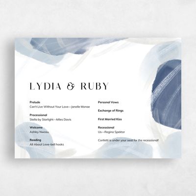 Grayed Cobalt, Blue Wedding Program - Staton