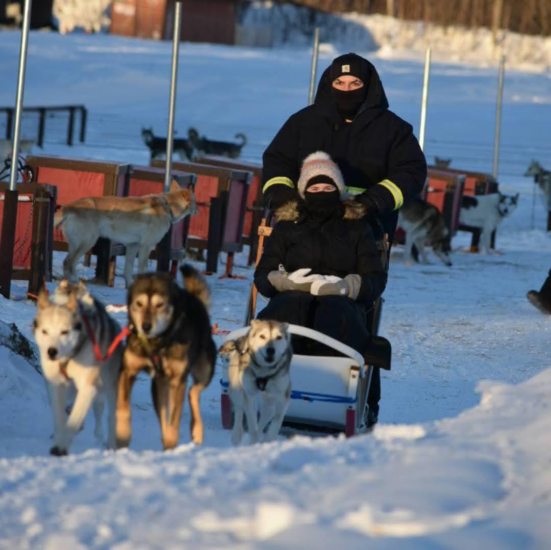 Riding with sled dogs in Alaska!