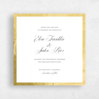 White Simple Wedding Save the Date - Azurite Square Foil