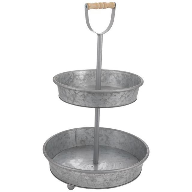 Galvanized Two-Tiered Metal Tray