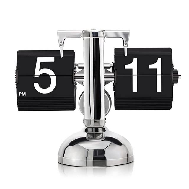 KABB DZ-3 Modern Digital Mechanical Retro Flip Dоwn Clock wіth Internal Gear Operated (Black)