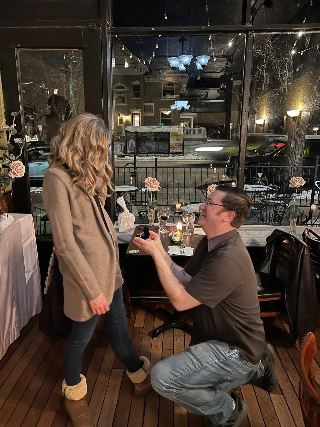 Andy popping the question