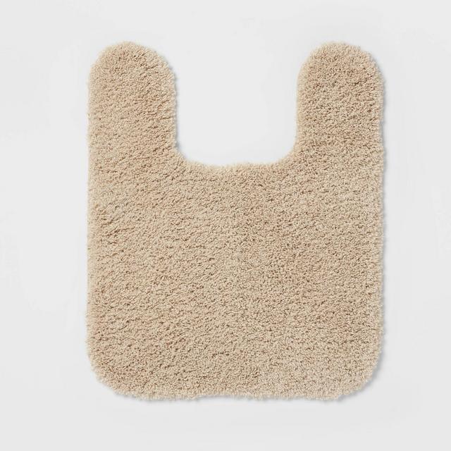Perfectly Soft Nylon Solid Contour Bath Rug Sandalwood Tan - Opalhouse™