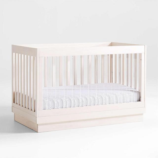 Babyletto Harlow Natural Acrylic 3-in-1 Convertible Baby Crib with Toddler Bed Conversion Kit