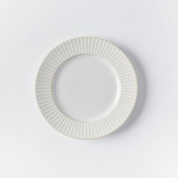 Textured Salad Plates (Set of 4) - White (Lines)