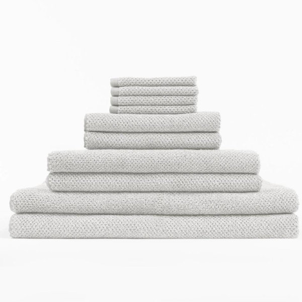 Cozy Earth Complete Nantucket Bath Bundle - COLOR: Heathered Light Gray