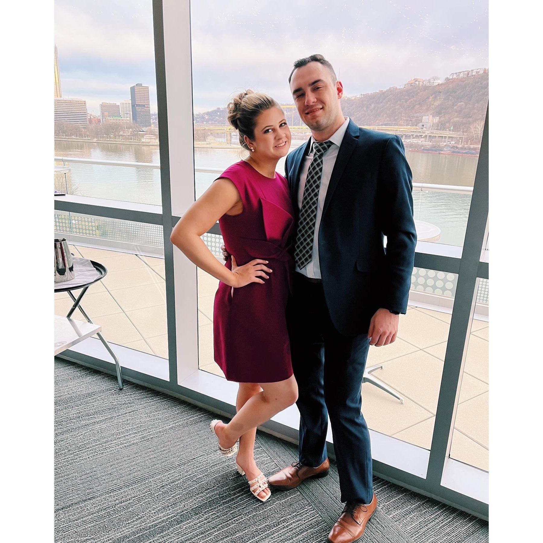 At our friend (and matron of honor's) wedding!