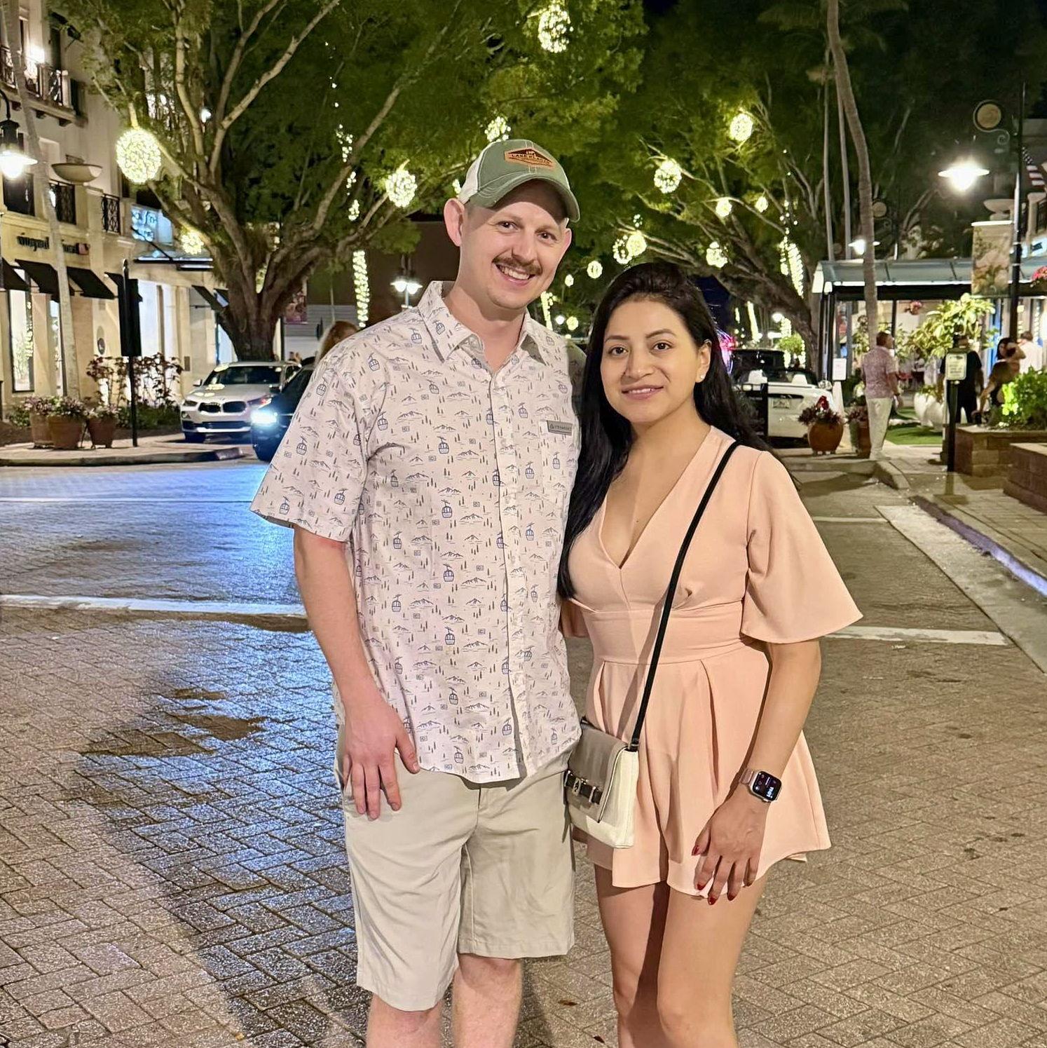 Two sweethearts, out on the town.