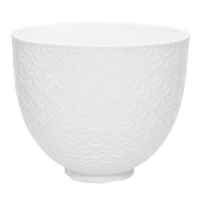 KitchenAid 5-Qt White Mermaid Lace Ceramic Bowl