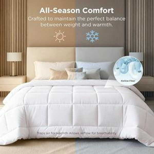Bedsure Comforter Duvet Insert - Oversized King Size, All Season Duvet, White