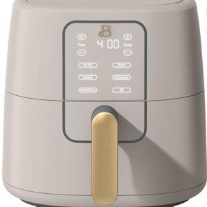 Beautiful 6 Qt Air Fryer with TurboCrisp Technology, EverGood Ceramic Nonstick Coating, Porcini Taupe by Drew Barrymore