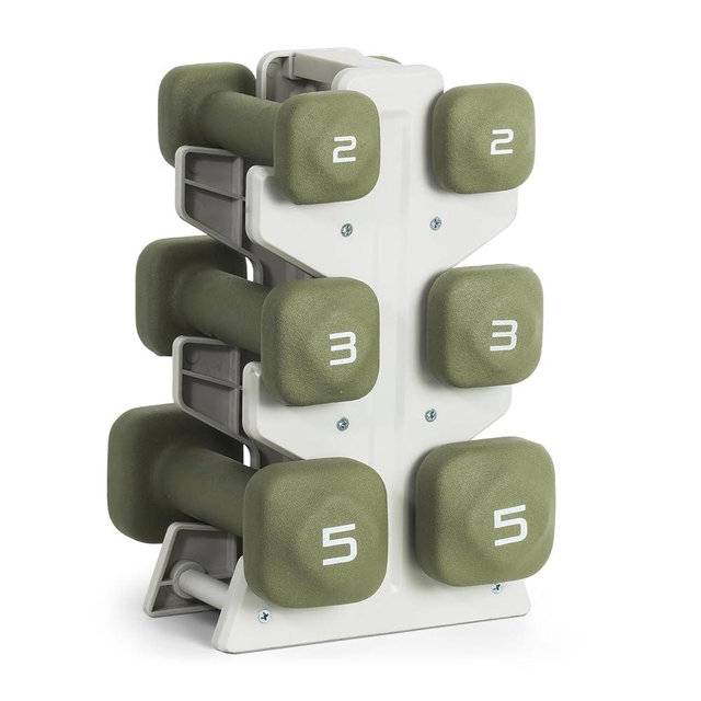 Tone Fitness Neoprene Dumbbell Set with Storage Rack – Non-Slip, Anti-Roll Hand Weights for Home Gym Workouts | 20 lb, 32 lb, 50 lb, 60 lb & 100 lb Options