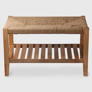 Wood and Jute Rope Bench - Threshold™