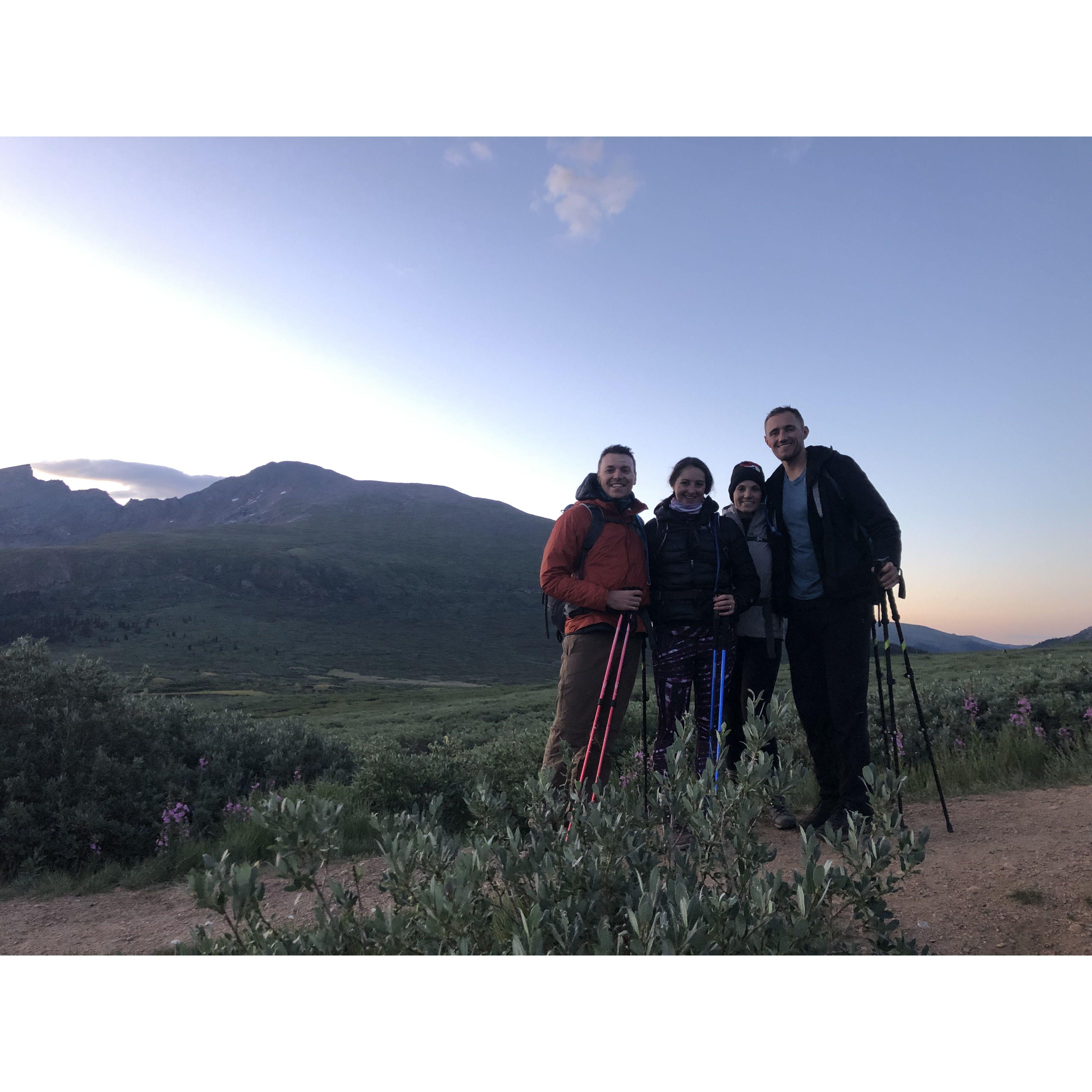 Moonlight 14er Beirstadt. Us finishing just after dawn