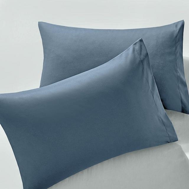 MILVOWOC 2Pcs Brushed Microfiber Standard Pillowcases - 20 x 26 Inch, Slate Blue Pillow Case Set Non Slip Envelope Pillow Cover with Moisture Absorption and Anti-Wrinkle