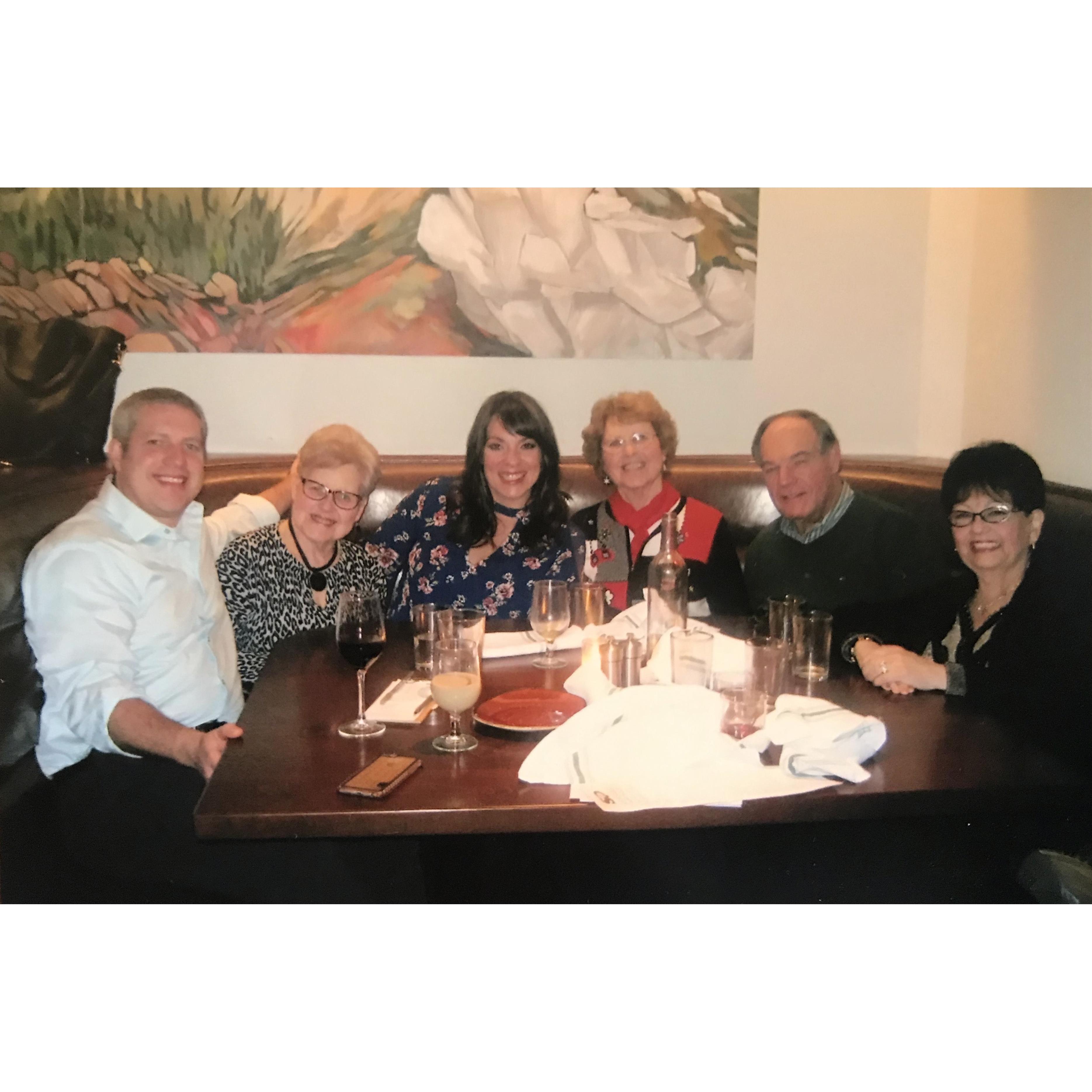 Out on the town with the twins and the Wilsons to hear some Christmas music.