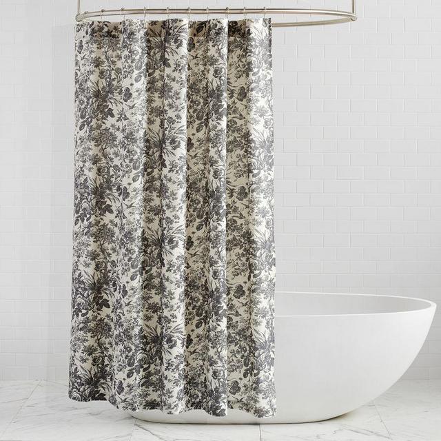 Sorrel Toile Shower Curtain, 72", Charcoal