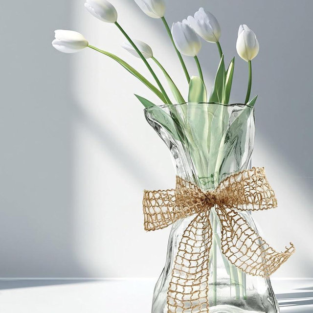 Transparent Irregular Shaped Modern Minimalist Glass Vase - Fashionable Multi-Use Home Decor for Flowers, Centerpiece, Kitchen, Office, Wedding & Holiday