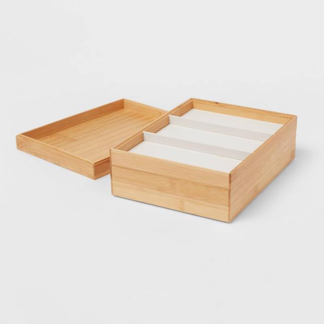 9" x 12" Stackable Bamboo Accessory Tray Set with Lid - Brightroom™