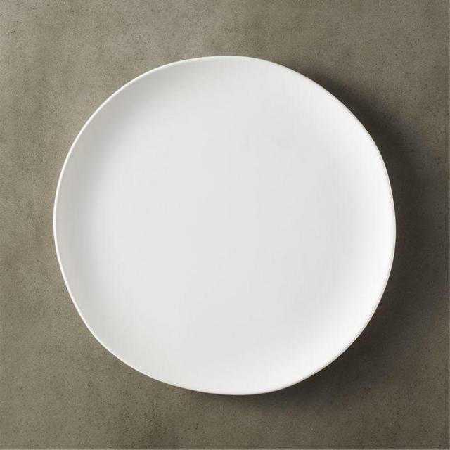 crisp matte white dinner plate