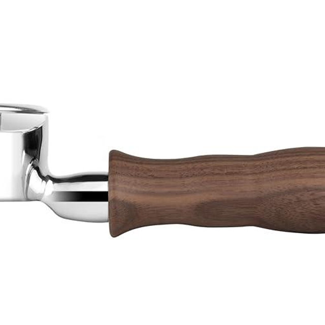 LILQ 58mm 2 Ears Portafilter Compatible with 58mm Gaggia Machines | Stable Handle | 304 Stainless Steel Head | Espresso Coffee Accessories (Walnut, 58mm For Gaggia)