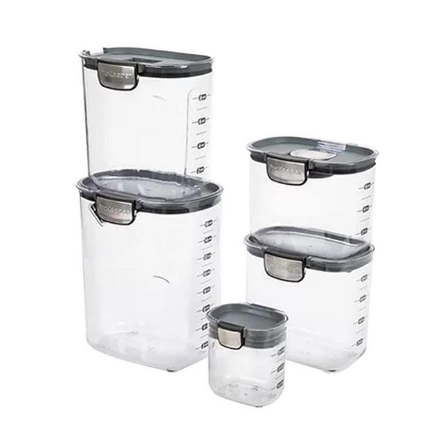 ProKeeper+ 9 Piece Clear Plastic Airtight Food Flour and Sugar Baker's Kitchen Storage Organization Container Canister Set with Magnetic Accessories