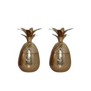 Silver One Pineapple Shot Glasses 4oz - Gold - Set of 2