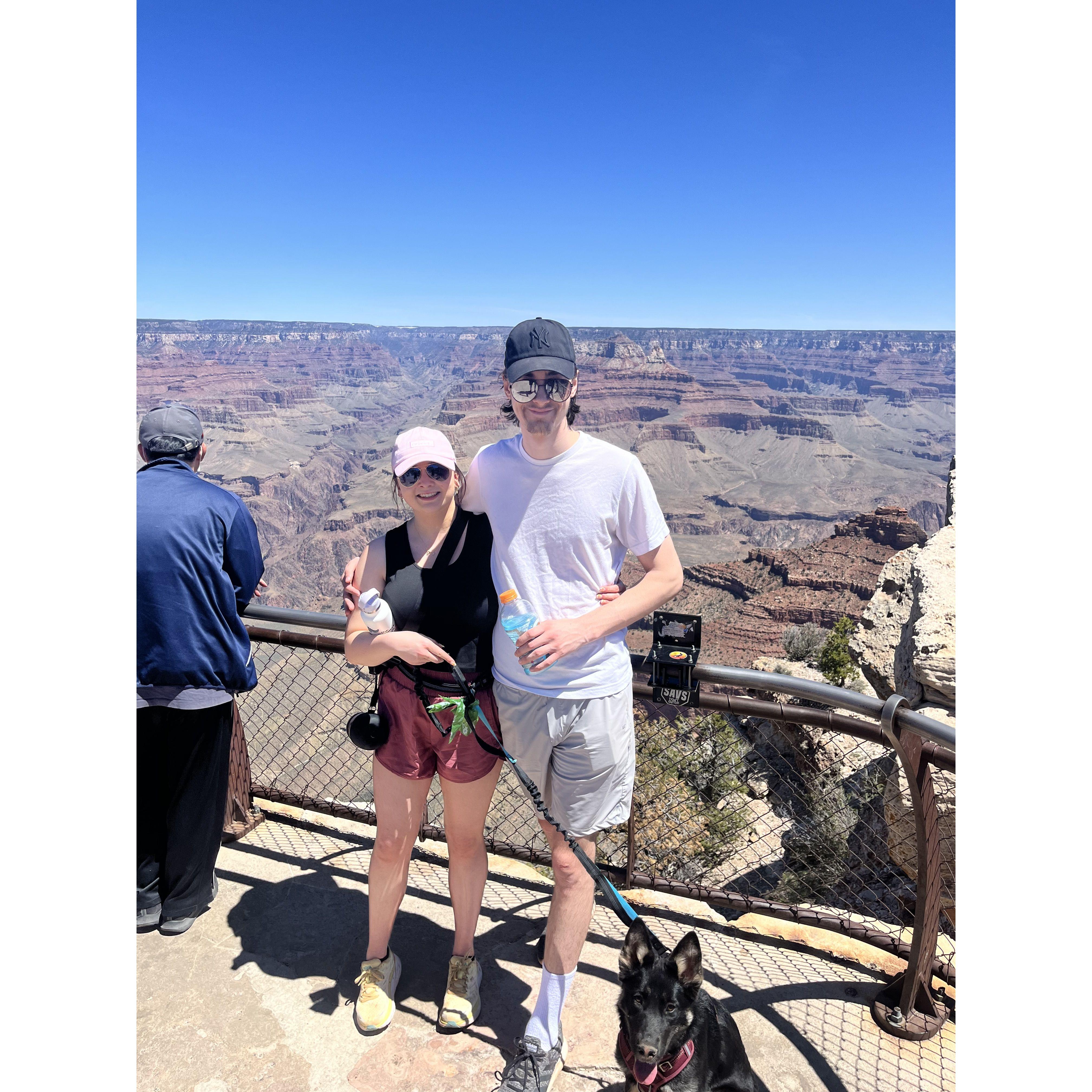 Collin, Emily, & Shasta at the Grand Canyon - 2023